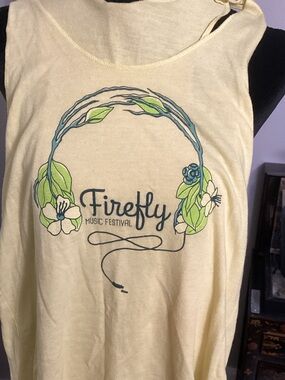 Alternative Cream Firefly Music Festival Floral Headphone Tank